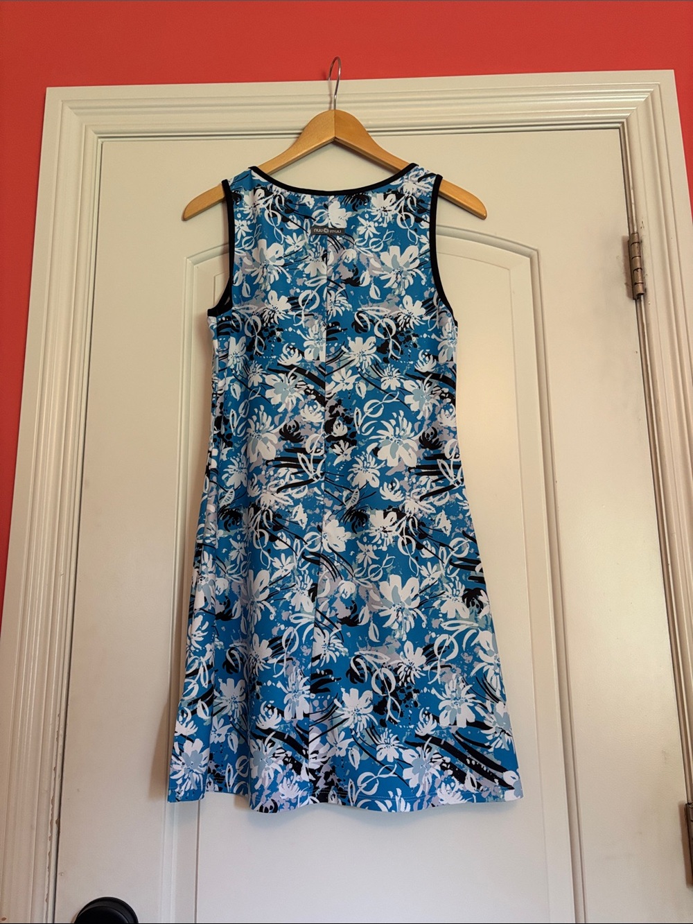 NUU MUU Small Sleeveless Blue Floral Shift Dress. - Picture 4 of 6